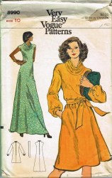 8990 EZ VOGUE LOOSE FLARE COWL DRESS SLVS OR NOT PATTERN 12
